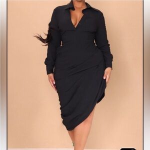 PrettyLittleThing Black Long Sleeve Dress